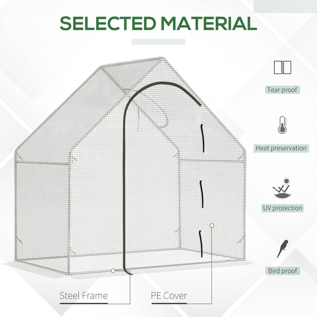 Alloy Steel Frame Garden Tomato Greenhouse 180cm Wide - Velmora