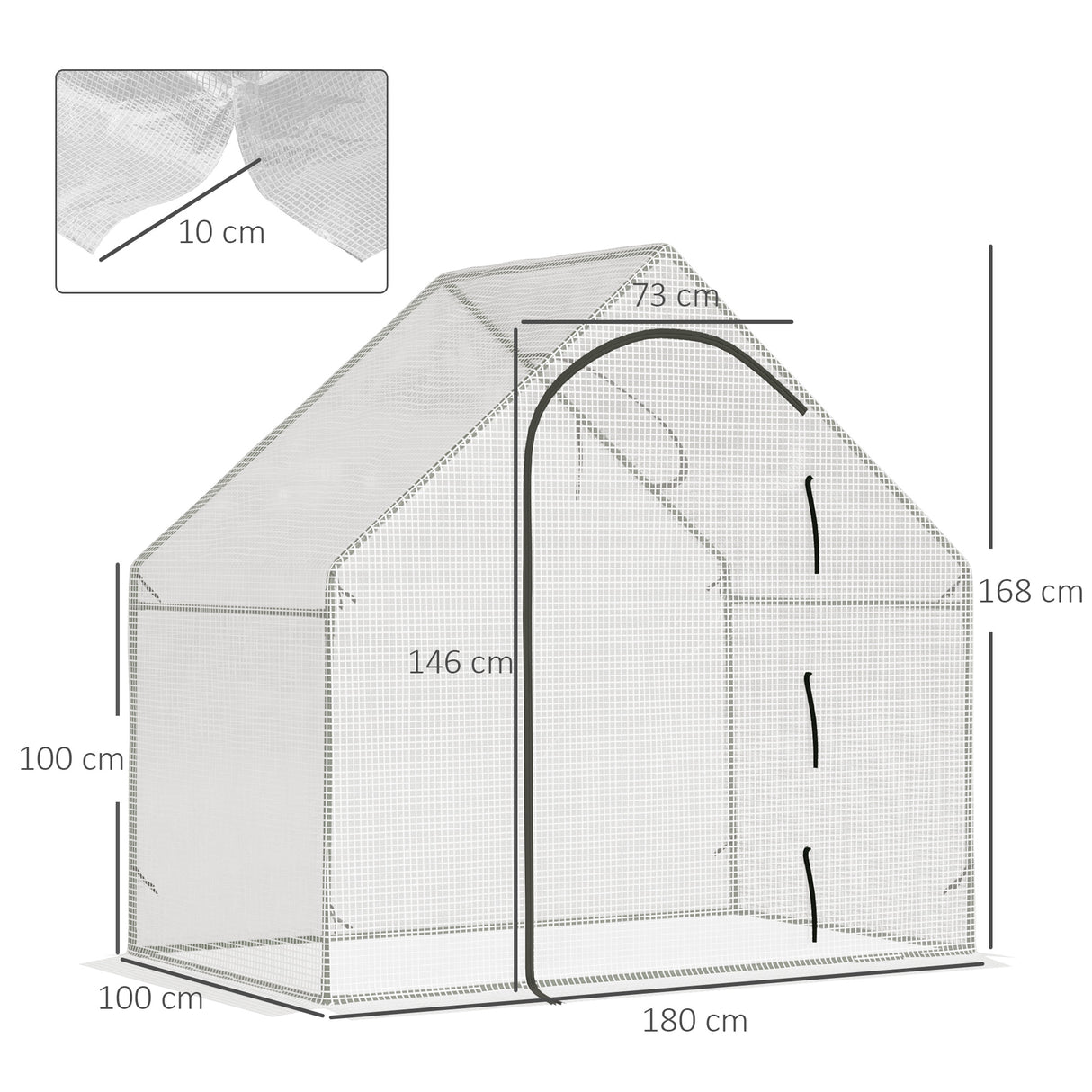 Alloy Steel Frame Garden Tomato Greenhouse 180cm Wide - Velmora