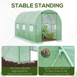 Alloy Steel Garden Greenhouse 285cm Length With 6 Mesh Windows - Velmora