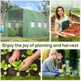 Alloy Steel Garden Greenhouse 285cm Length With 6 Mesh Windows - Velmora