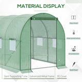 Alloy Steel Garden Greenhouse 285cm Length With 6 Mesh Windows - Velmora