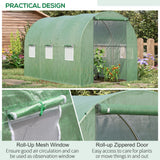 Alloy Steel Garden Greenhouse 285cm Length With 6 Mesh Windows - Velmora