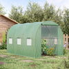 Alloy Steel Garden Greenhouse 285cm Length With 6 Mesh Windows - Velmora