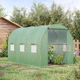 Alloy Steel Garden Greenhouse 285cm Length With 6 Mesh Windows - Velmora