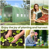 Alloy Steel Garden Greenhouse 395cm Length With 8 Mesh Windows - Velmora
