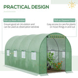 Alloy Steel Garden Greenhouse 395cm Length With 8 Mesh Windows - Velmora