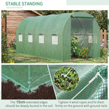 Alloy Steel Garden Greenhouse 395cm Length With 8 Mesh Windows - Velmora