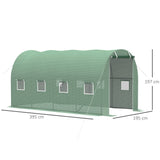 Alloy Steel Garden Greenhouse 395cm Length With 8 Mesh Windows - Velmora