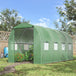 Alloy Steel Garden Greenhouse 395cm Length With 8 Mesh Windows - Velmora