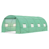 Alloy Steel Garden Greenhouse 590cm Length With 8 Mesh Windows - Velmora