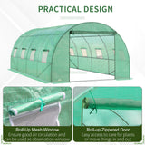Alloy Steel Garden Greenhouse 590cm Length With 8 Mesh Windows - Velmora