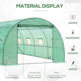 Alloy Steel Garden Greenhouse 590cm Length With 8 Mesh Windows - Velmora