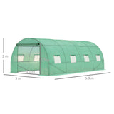 Alloy Steel Garden Greenhouse 590cm Length With 8 Mesh Windows - Velmora