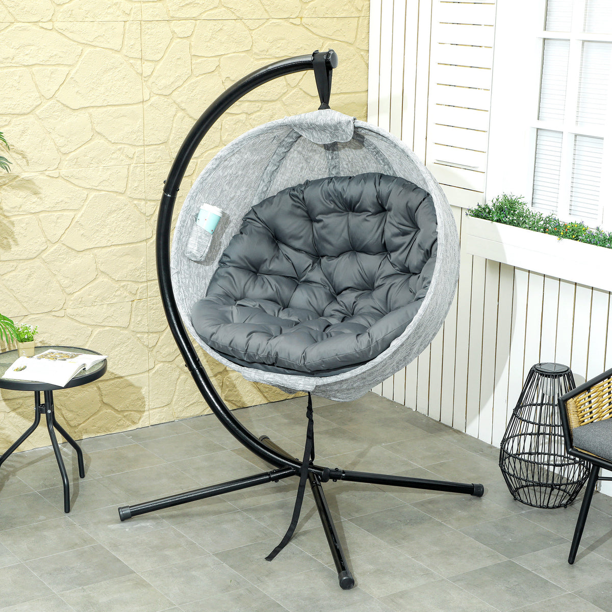 Alloy Steel Hanging Garden Swing Chair for Outdoor and Indoor - Velmora