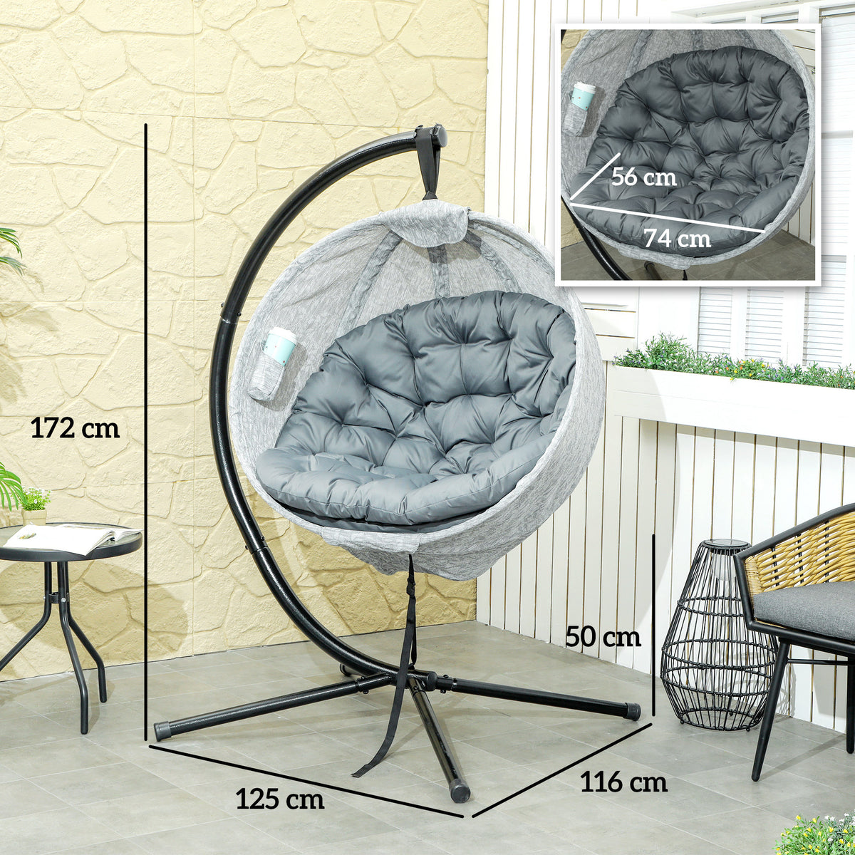 Alloy Steel Hanging Garden Swing Chair for Outdoor and Indoor - Velmora