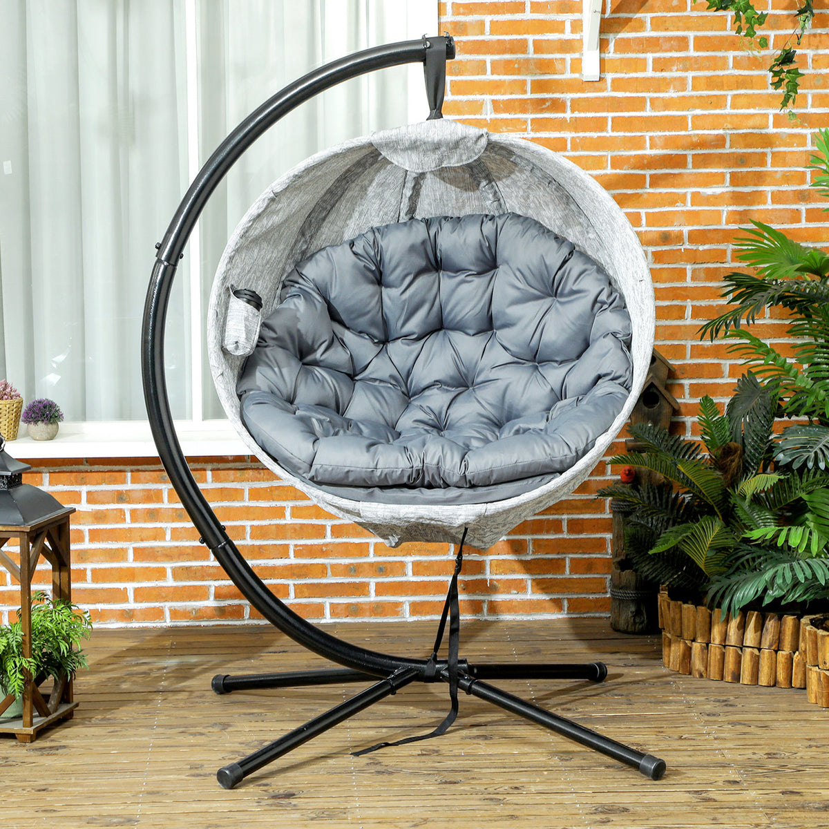 Alloy Steel Hanging Garden Swing Chair for Outdoor and Indoor - Velmora