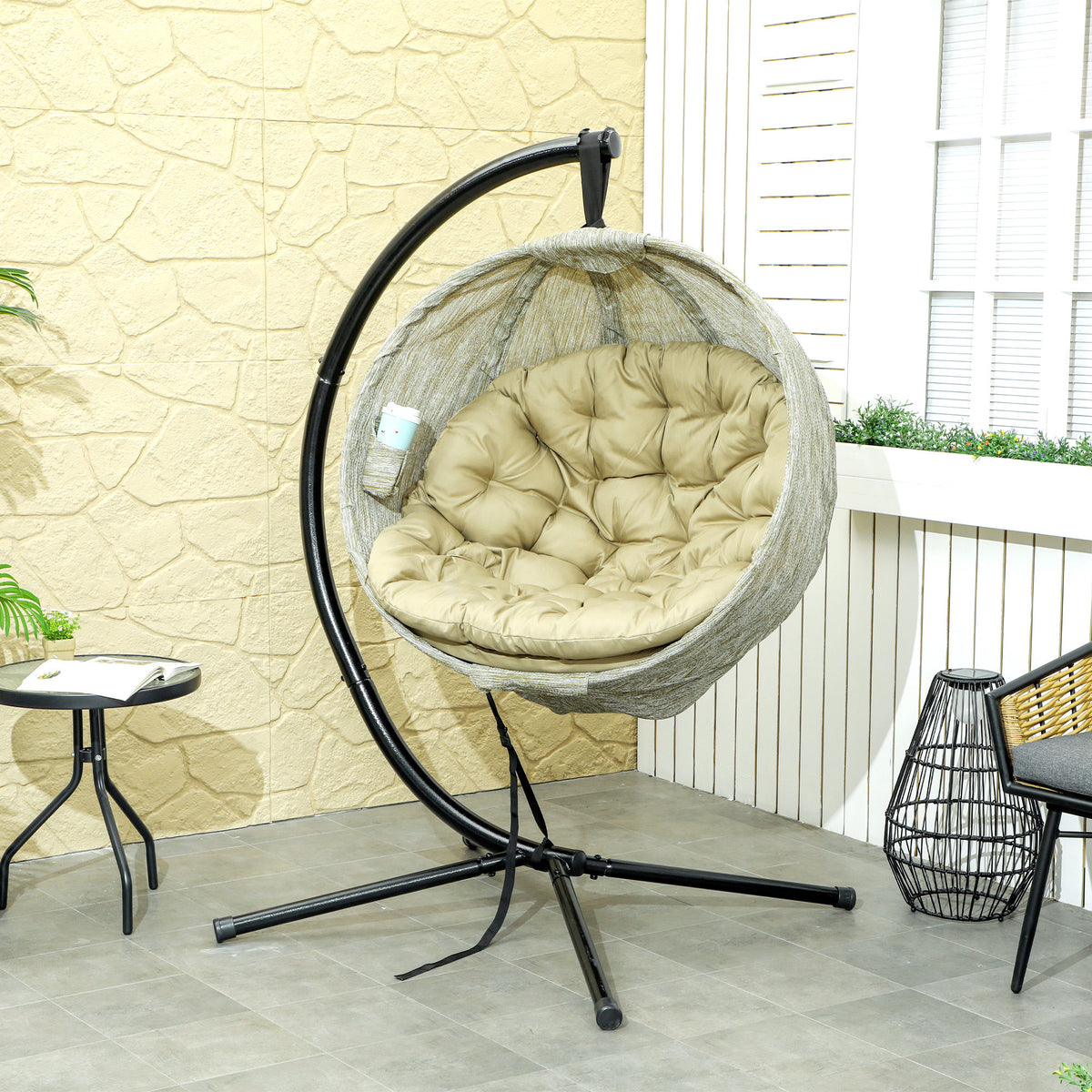 Alloy Steel Hanging Garden Swing Chair for Outdoor and Indoor - Velmora