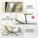 Alloy Steel Hanging Garden Swing Chair for Outdoor and Indoor - Velmora