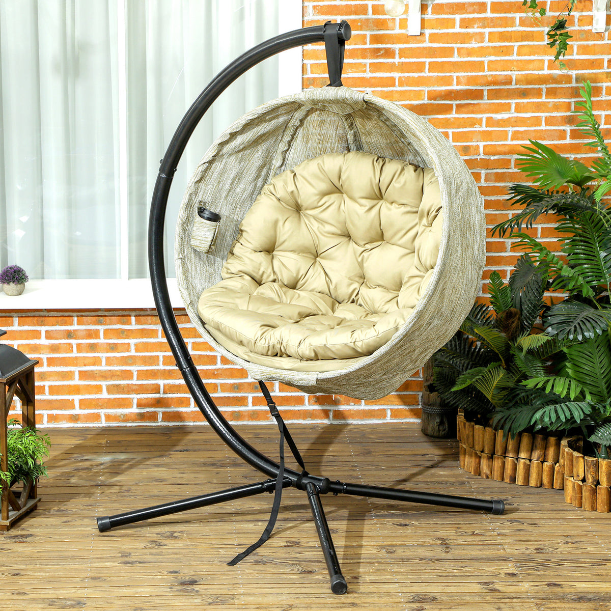 Alloy Steel Hanging Garden Swing Chair for Outdoor and Indoor - Velmora
