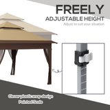 Alloy Steel Pop Up Gazebo 270cm Width x 270cm Depth With Mosquito Netting - Velmora