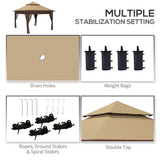 Alloy Steel Pop Up Gazebo 270cm Width x 270cm Depth With Mosquito Netting - Velmora