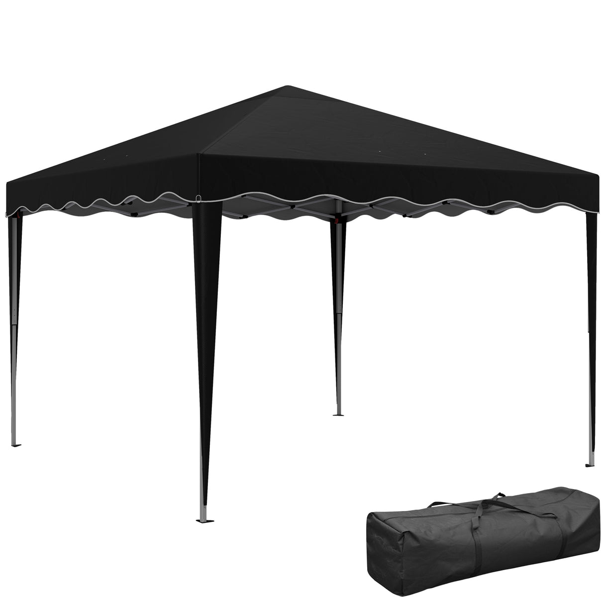 Alloy Steel Pop Up Gazebo Adjustable Height 295cm Width x 295cm Depth - Velmora