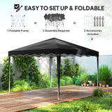 Alloy Steel Pop Up Gazebo Adjustable Height 295cm Width x 295cm Depth - Velmora