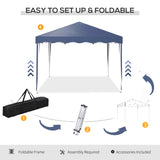 Alloy Steel Pop Up Gazebo Adjustable Height 295cm Width x 295cm Depth - Velmora