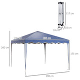 Alloy Steel Pop Up Gazebo Adjustable Height 295cm Width x 295cm Depth - Velmora