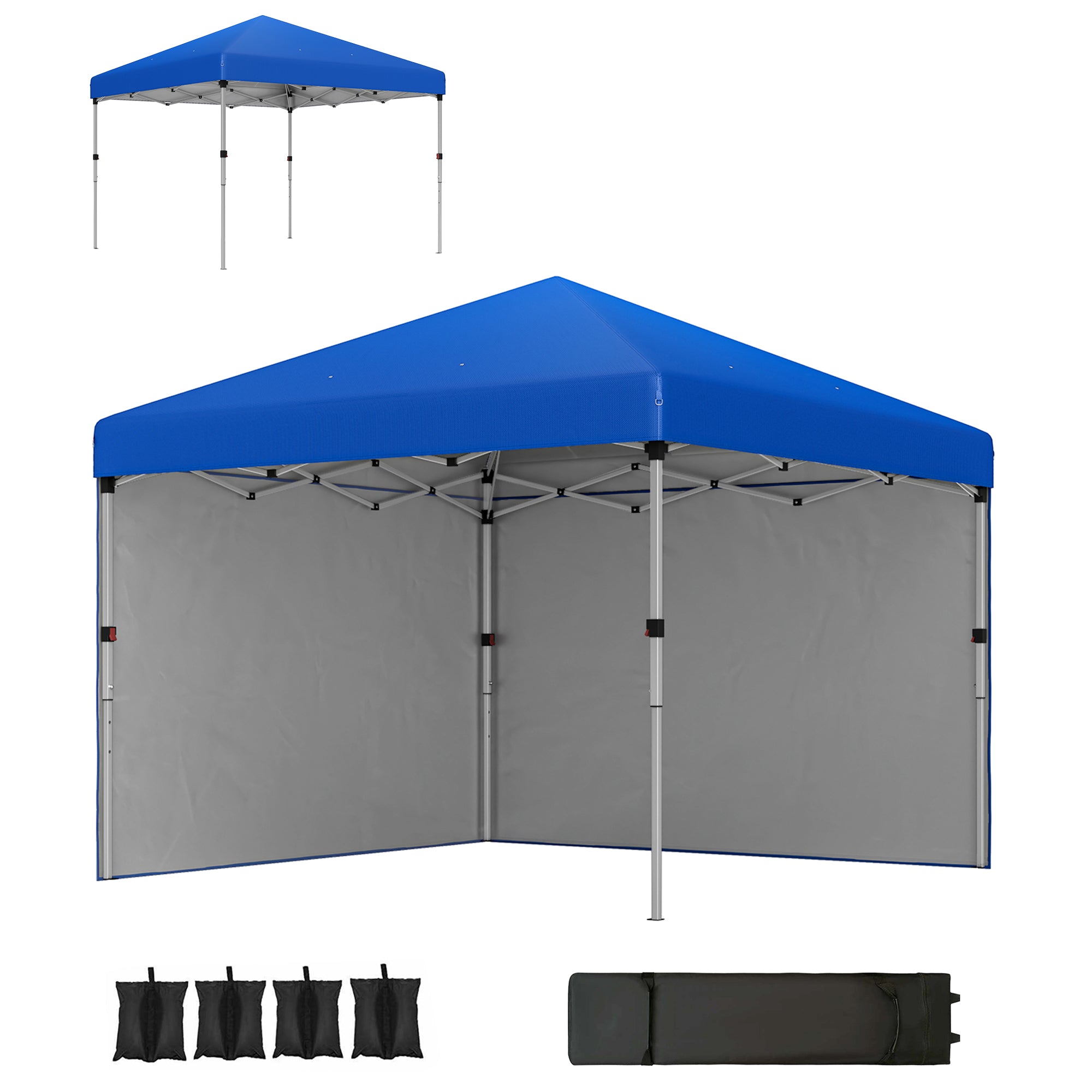 Alloy Steel Pop Up Gazebo Canopy 297cm Width x 297cm Depth With UPF30+ Protection - Velmora