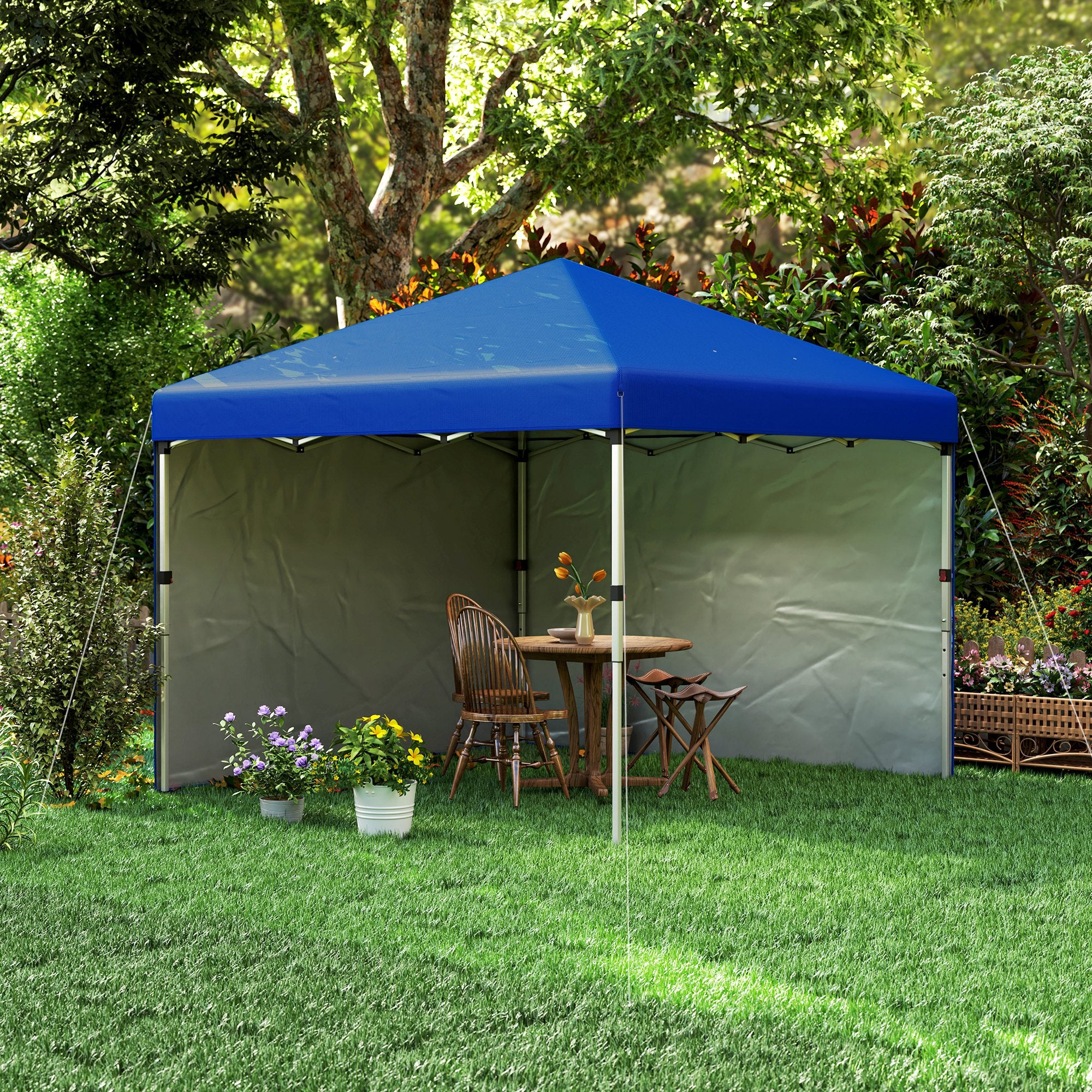 Alloy Steel Pop Up Gazebo Canopy 297cm Width x 297cm Depth With UPF30+ Protection - Velmora