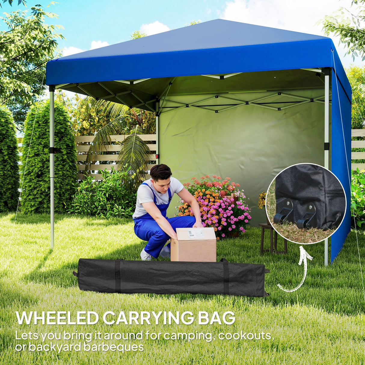 Alloy Steel Pop Up Gazebo Canopy 297cm Width x 297cm Depth With UPF30+ Protection - Velmora