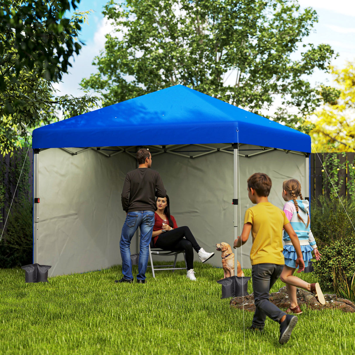 Alloy Steel Pop Up Gazebo Canopy 297cm Width x 297cm Depth With UPF30+ Protection - Velmora