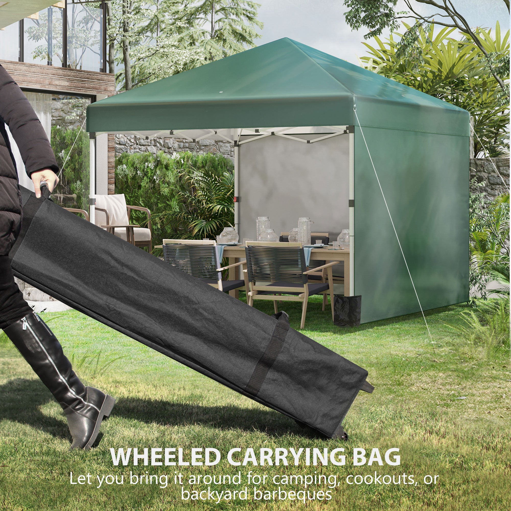 Alloy Steel Pop Up Gazebo Canopy 297cm Width x 297cm Depth With UPF30+ Protection - Velmora
