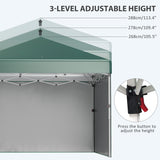 Alloy Steel Pop Up Gazebo Canopy 297cm Width x 297cm Depth With UPF30+ Protection - Velmora