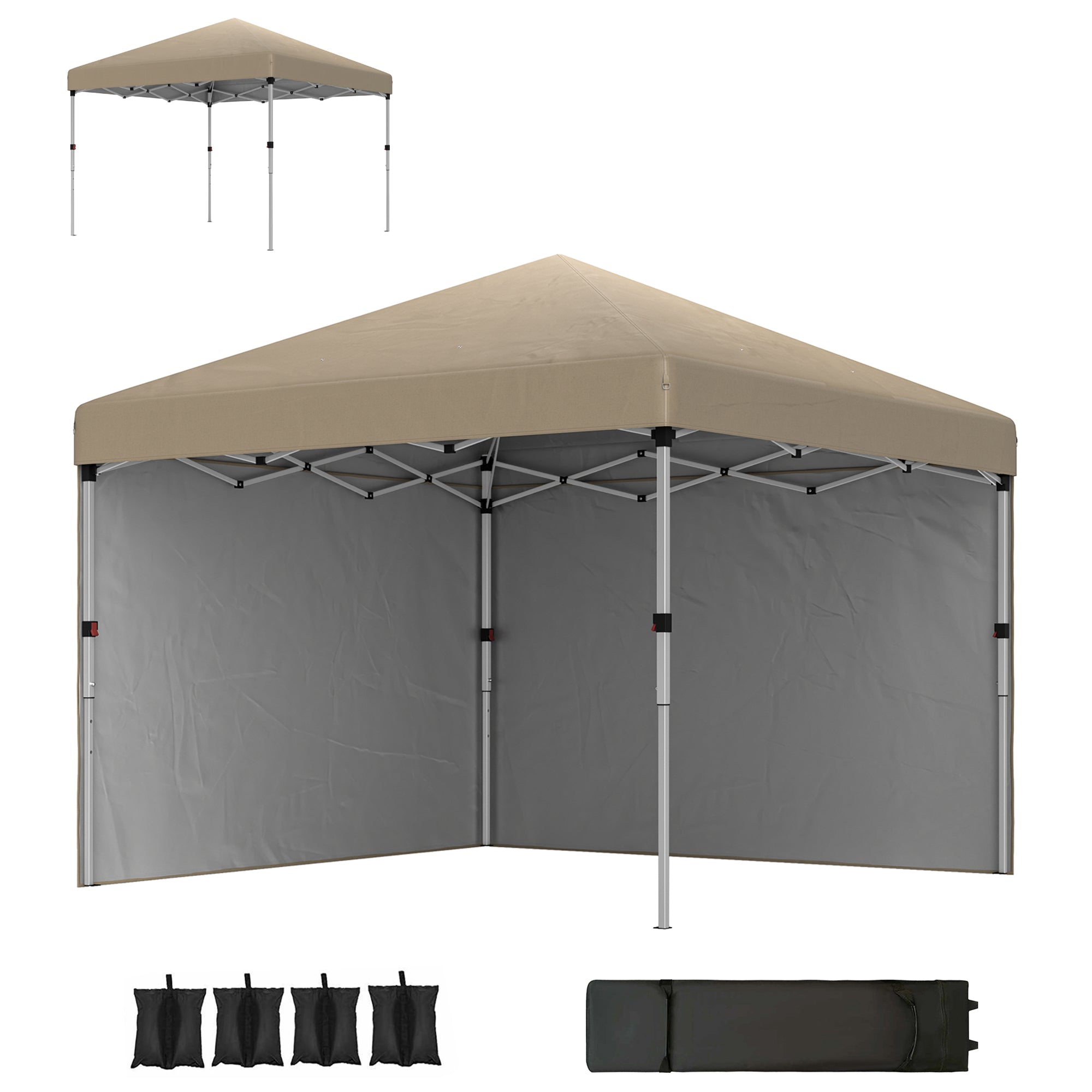 Alloy Steel Pop Up Gazebo Canopy 297cm Width x 297cm Depth With UPF30+ Protection - Velmora