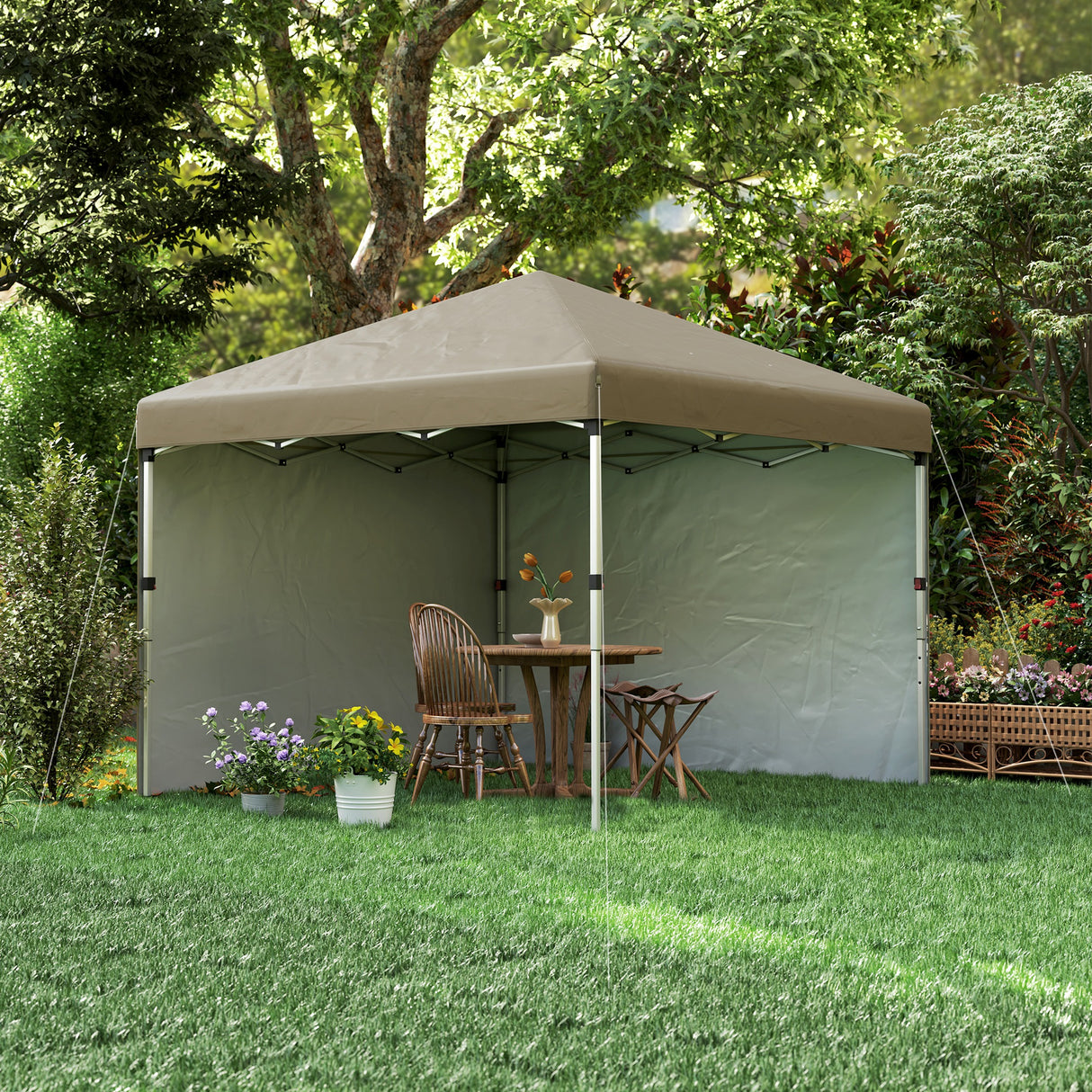 Alloy Steel Pop Up Gazebo Canopy 297cm Width x 297cm Depth With UPF30+ Protection - Velmora