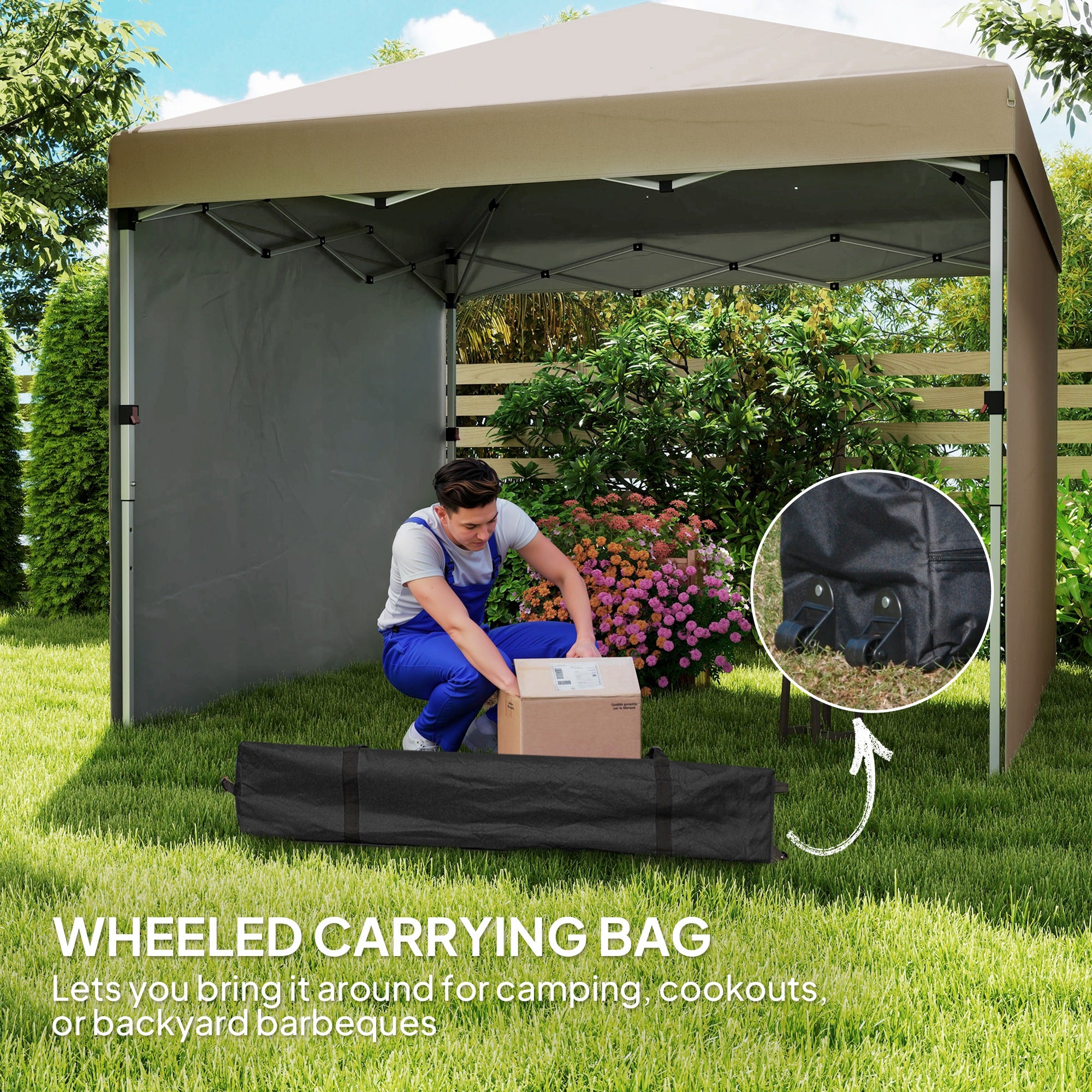 Alloy Steel Pop Up Gazebo Canopy 297cm Width x 297cm Depth With UPF30+ Protection - Velmora