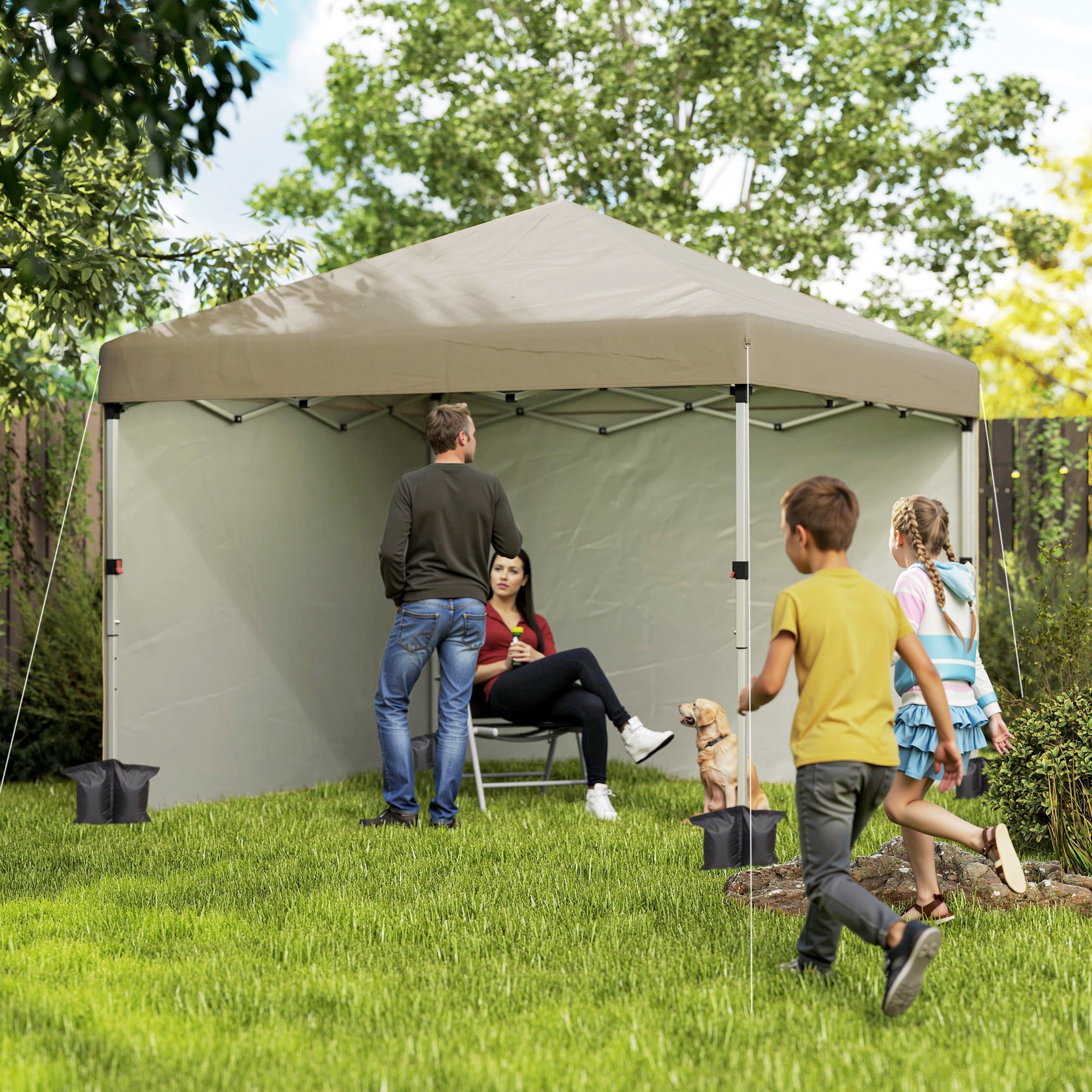 Alloy Steel Pop Up Gazebo Canopy 297cm Width x 297cm Depth With UPF30+ Protection - Velmora