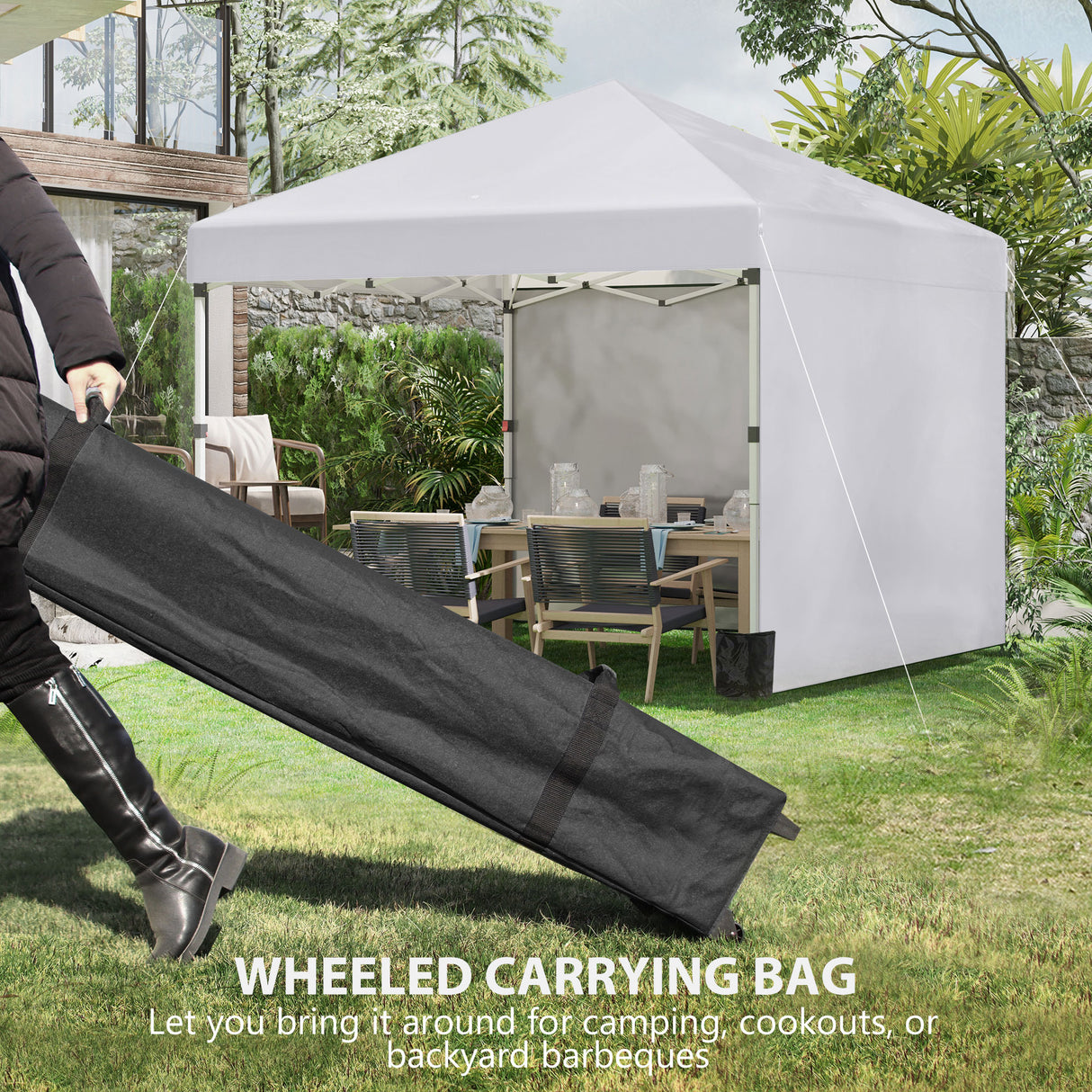 Alloy Steel Pop Up Gazebo Canopy 297cm Width x 297cm Depth With UPF30+ Protection - Velmora