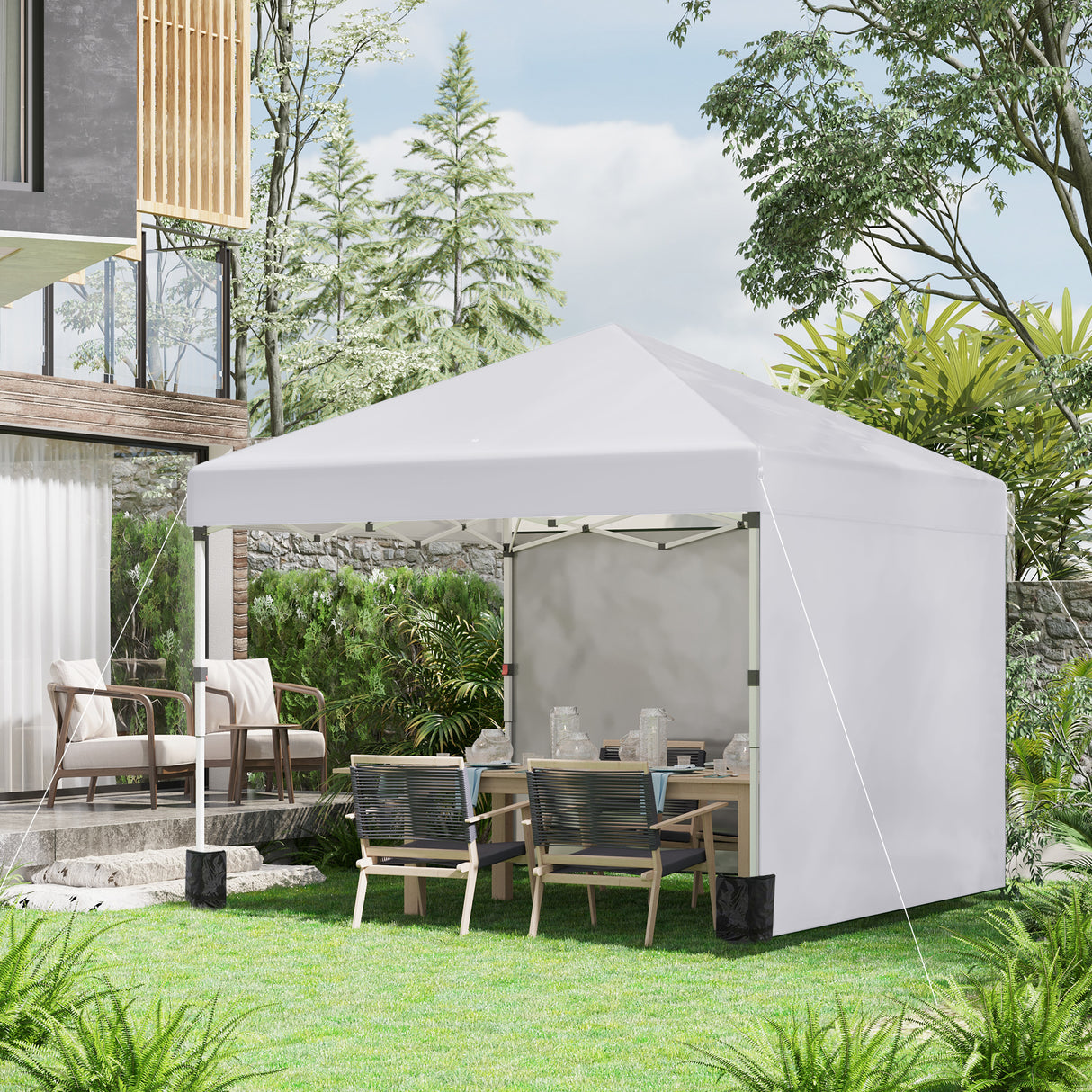 Alloy Steel Pop Up Gazebo Canopy 297cm Width x 297cm Depth With UPF30+ Protection - Velmora
