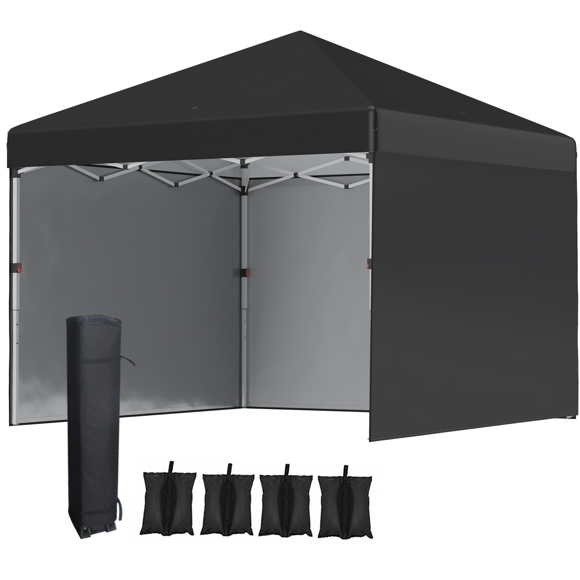 Alloy Steel Pop Up Gazebo Canopy 297cm Width x 297cm Depth With UPF30+ Protection - Velmora