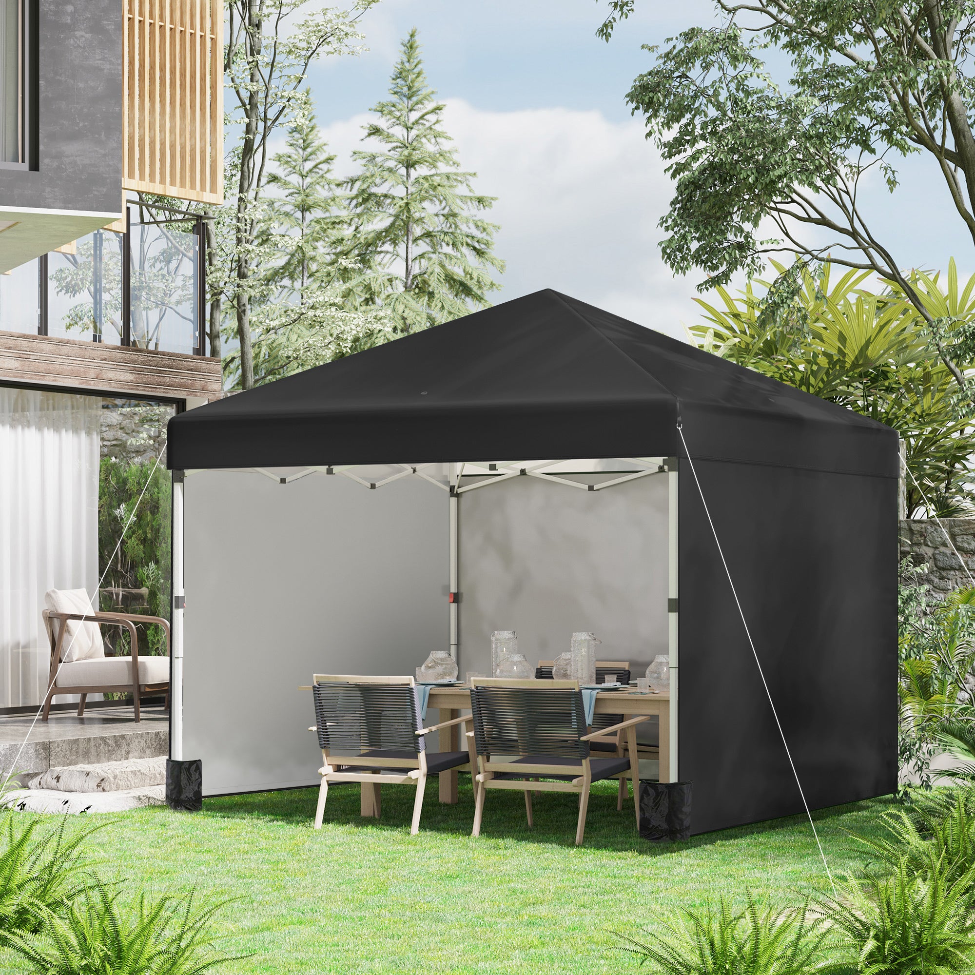 Alloy Steel Pop Up Gazebo Canopy 297cm Width x 297cm Depth With UPF30+ Protection - Velmora