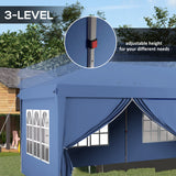 Alloy Steel Pop Up Gazebo Canopy 400cm Width x 300cm Depth With Curtain Walls - Velmora