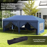 Alloy Steel Pop Up Gazebo Canopy 400cm Width x 300cm Depth With Curtain Walls - Velmora