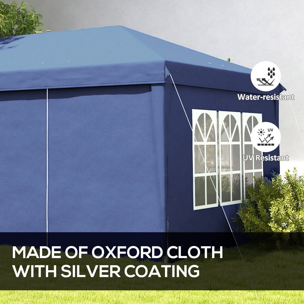 Alloy Steel Pop Up Gazebo Canopy 400cm Width x 300cm Depth With Curtain Walls - Velmora