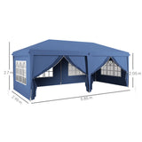 Alloy Steel Pop Up Gazebo Canopy 400cm Width x 300cm Depth With Curtain Walls - Velmora