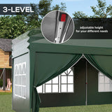 Alloy Steel Pop Up Gazebo Canopy 400cm Width x 300cm Depth With Curtain Walls - Velmora