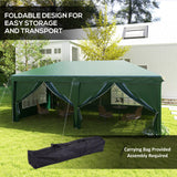 Alloy Steel Pop Up Gazebo Canopy 400cm Width x 300cm Depth With Curtain Walls - Velmora