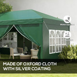 Alloy Steel Pop Up Gazebo Canopy 400cm Width x 300cm Depth With Curtain Walls - Velmora